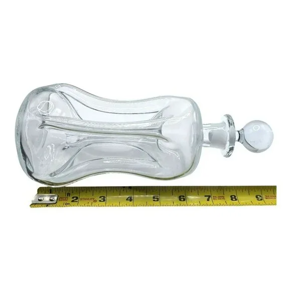 VTG Holmegaard Kluk Alcohol Decanter Danish Stopper Pinch Art Glass Blue Tint - Picture 11 of 15